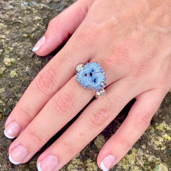 Siilver quartz ring - Picture 1 of 2